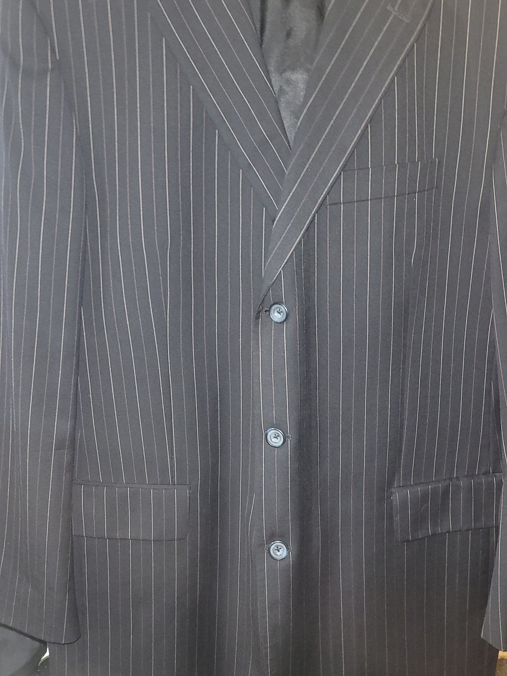 Jones New York Black Pinstripe Men's Suit Jacket